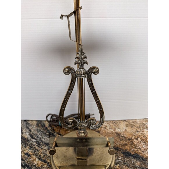 Vintage Brass Piano Banker Vintage MCM Harp Piano Bankers Lamp Music W/ Sheet Music Holder